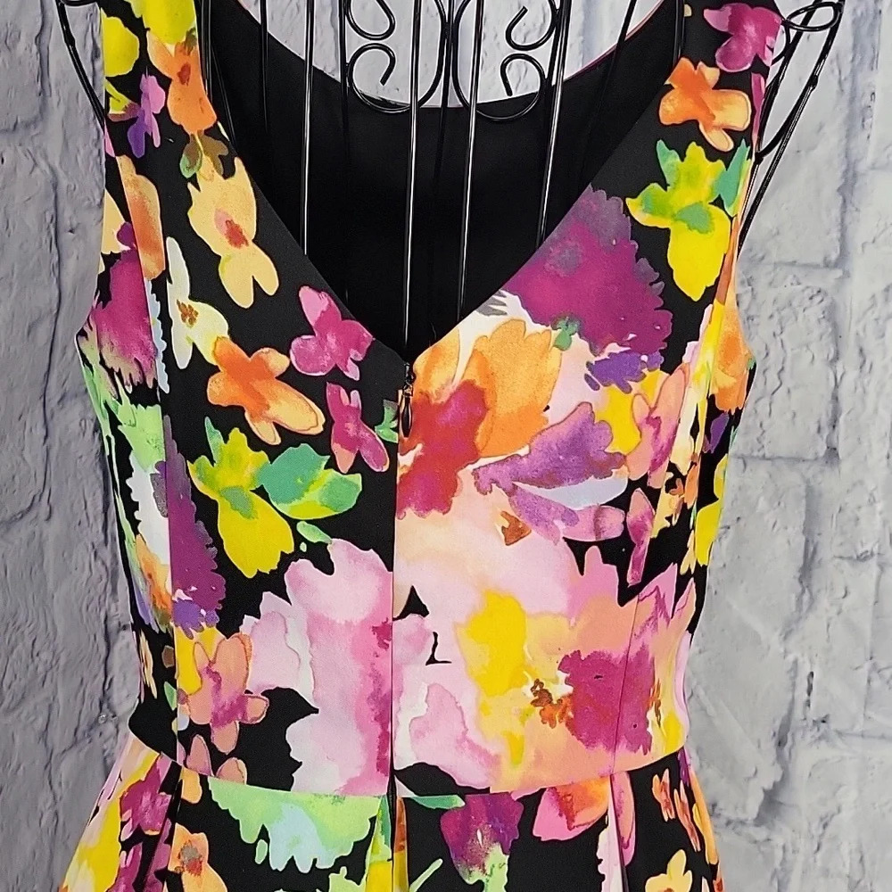 THE LIMITED Multicolored Floral Sleeveless Dress Size 4 - Picture 5 of 8